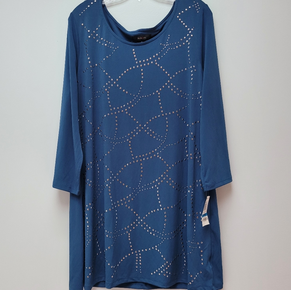 STYLE & CO. | TRANQUIL SEA SWING DRESS, SZ XL